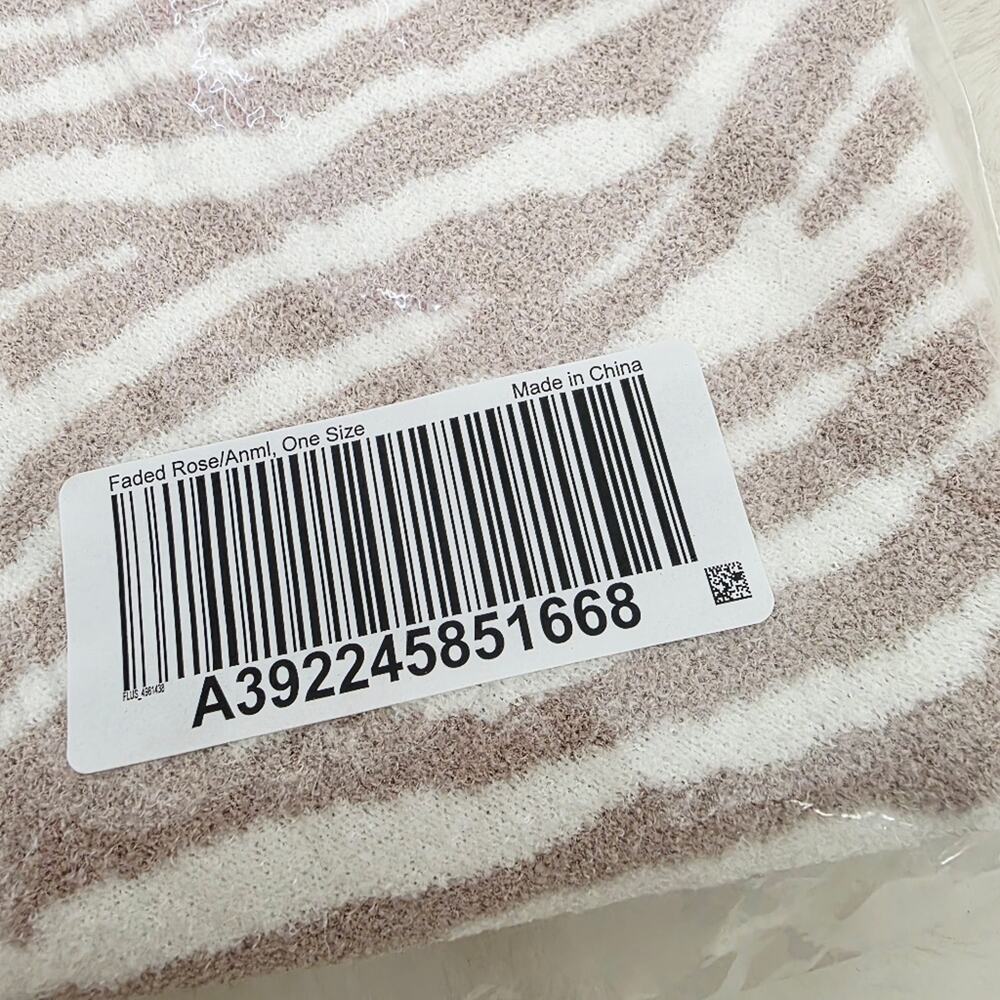 NEW Barefoot Dreams CozyChic Ultra Lite Faded Rose Pink Animal Poncho Wrap OS - Picture 7 of 10
